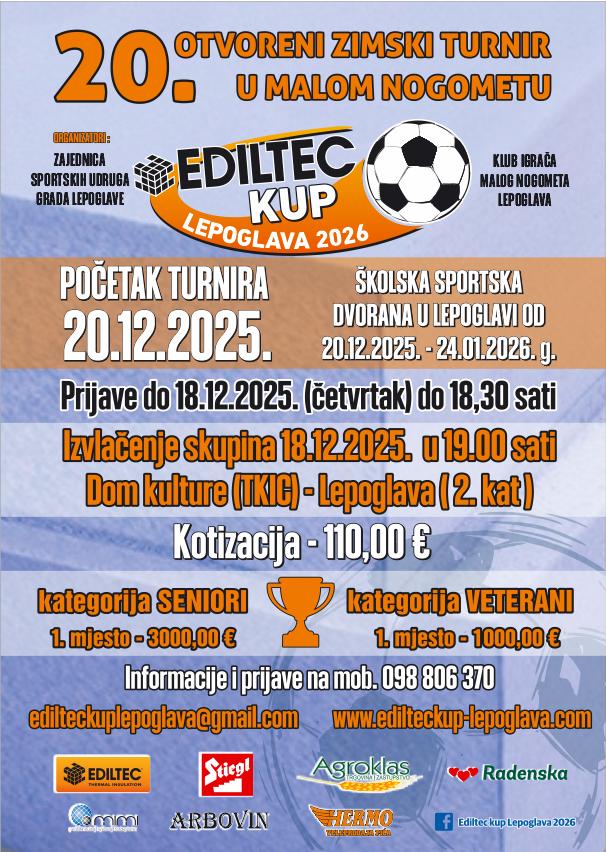 Prijave za EDILTEC KUP LEPOGLAVA 2026
